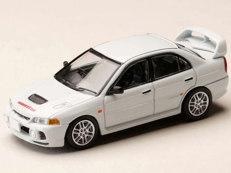 Mitsubishi Lancer RS Evolution IV RHD Right Hand Drive MonStar White Initial D 1995 2013 Manga Diorama Set Series 1/64 Diecast Model Car Hobby Japan HJDMD005