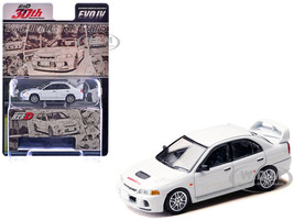 Mitsubishi Lancer RS Evolution IV RHD Right Hand Drive MonStar White Initial D 1995 2013 Manga Diorama Set Series 1/64 Diecast Model Car Hobby Japan HJDMD005