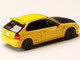 Honda Civic EK9 RHD Right Hand Drive Yellow with Carbon Hood Initial D 1995 2013 Manga Diorama Set Series 1/64 Diecast Model Car Hobby Japan HJDMD007