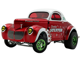 1940 Gasser Stockin Stuffer Red Chrome with White Top and Graphics Limited Edition to 126 pieces Worldwide 1/18 Diecast Model Car ACME A1800938