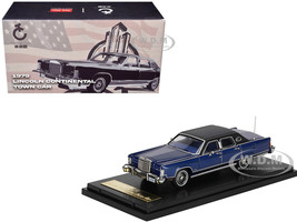 1979 Lincoln Continental Town Car Dark Blue with Black Top and Blue Interior 1/64 Diecast Model Car Sun Star SS-60002