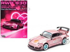 RWB 930 2026 Valentine s Day Special Edition Pink Metallic with Graphics 1/64 Diecast Model Car Model Model MM64-RWB930-VAL26