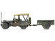 Willys MB Jeep with Trailer Olive Drab Weathered with Driver Figure United States Army Mini AFV Series 1/64 Diecast Model Forces of Valor FOV-805104