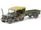 Willys MB Jeep with Trailer Olive Drab Weathered with Driver Figure United States Army Mini AFV Series 1/64 Diecast Model Forces of Valor FOV-805104