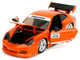 Porsche 911 GT3 RS 996 #008 Bridgestone Orange Metallic with White Graphics Hyper Spec Series 1/24 Diecast Model Car Jada 35138 Porsche 911 GT3 RS 996 #008 Bridgestone Orange Metallic with White Graphics Hyper Spec Series 1/24 Diecast Model Car Jada 35138