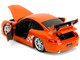 Porsche 911 GT3 RS 996 #008 Bridgestone Orange Metallic with White Graphics Hyper Spec Series 1/24 Diecast Model Car Jada 35138 Porsche 911 GT3 RS 996 #008 Bridgestone Orange Metallic with White Graphics Hyper Spec Series 1/24 Diecast Model Car Jada 35138