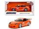 Porsche 911 GT3 RS 996 #008 Bridgestone Orange Metallic with White Graphics Hyper Spec Series 1/24 Diecast Model Car Jada 35138 Porsche 911 GT3 RS 996 #008 Bridgestone Orange Metallic with White Graphics Hyper Spec Series 1/24 Diecast Model Car Jada 35138