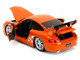 Porsche 911 GT3 RS 996 #008 Bridgestone Orange Metallic with White Graphics Hyper Spec Series 1/24 Diecast Model Car Jada 35138
