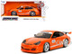 Porsche 911 GT3 RS 996 #008 Bridgestone Orange Metallic with White Graphics Hyper Spec Series 1/24 Diecast Model Car Jada 35138