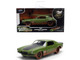 Dom s 1973 Chevrolet Camaro F Bomb Matt Green Dirty Version with Black Hood Stripe Fast & Furious 2009 Movie Fast & Furious 25 Years Series 1/32 Diecast Model Car Jada 36393