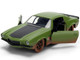 Dom s 1973 Chevrolet Camaro F Bomb Matt Green Dirty Version with Black Hood Stripe Fast & Furious 2009 Movie Fast & Furious 25 Years Series 1/32 Diecast Model Car Jada 36393
