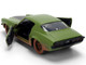 Dom s 1973 Chevrolet Camaro F Bomb Matt Green Dirty Version with Black Hood Stripe Fast & Furious 2009 Movie Fast & Furious 25 Years Series 1/32 Diecast Model Car Jada 36393