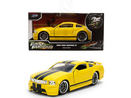 2006 Ford Mustang GT Yellow with Black Stripes Fast & Furious 25 Years Series 1/32 Diecast Model Car Jada 36438
