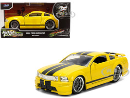 2006 Ford Mustang GT Yellow with Black Stripes Fast & Furious 25 Years Series 1/32 Diecast Model Car Jada 36438