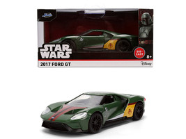 2017 Ford GT Boba Fett Livery Dark Green with Graphics Star Wars Franchise Hollywood Rides Series 1/32 Diecast Model Car Jada 36916