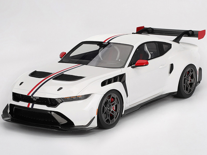 Ford Mustang GTD Spirit of America White with Red and Blue Stripes 1/18 Model Car Top Speed TS0675