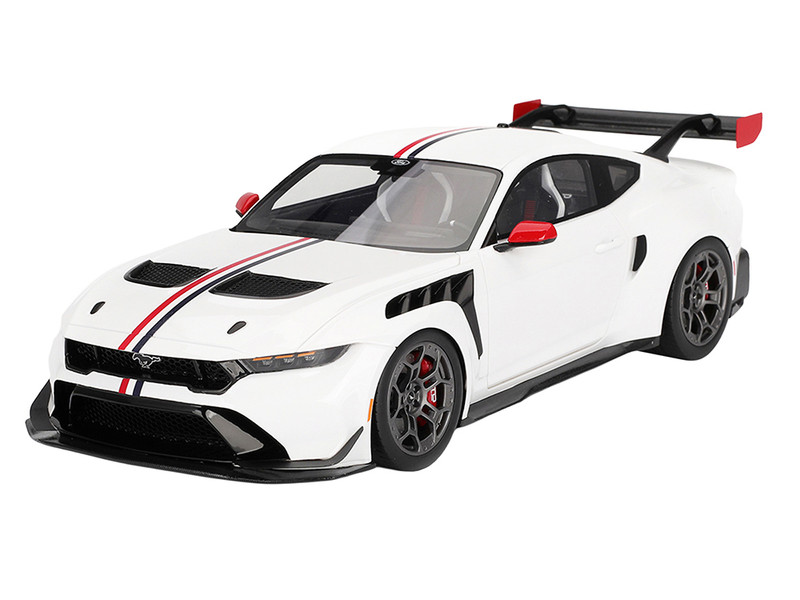 Ford Mustang GTD Spirit of America White with Red and Blue Stripes 1/18 Model Car Top Speed TS0675