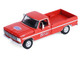 1969 Ford F 250 Pickup Truck Red and 1969 Chevrolet Camaro Z28 Dan Fletcher Orange with White Hood NHRA Safety Team with Enclosed Car Trailer Racing Hitch & Tow Series 6 1/64 Diecast Model Cars Greenlight 31190A