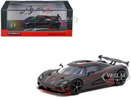 Koenigsegg Agera RS Black Carbon with Red Accents Global64 Series 1/64 Diecast Model Tarmac Works T64G-TL005-BCF
