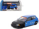Honda Civic EG6 RHD Right Hand Drive #10 Tarmac Works 10th Anniversary Blue Metallic and Matt Black Hobby64 Series 1/64 Diecast Model Car Tarmac Works T64-TL001-10TH