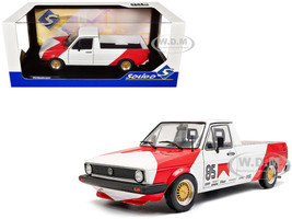 1983 Volkswagen Caddy MK 1 Pickup Truck Red Cowboy Racing Tribute White and Red 1/18 Diecast Model Car Solido S1803512