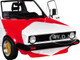 1983 Volkswagen Caddy MK 1 Pickup Truck Red Cowboy Racing Tribute White and Red 1/18 Diecast Model Car Solido S1803512 1983 Volkswagen Caddy MK 1 Pickup Truck Red Cowboy Racing Tribute White and Red 1/18 Diecast Model Car Solido S1803512