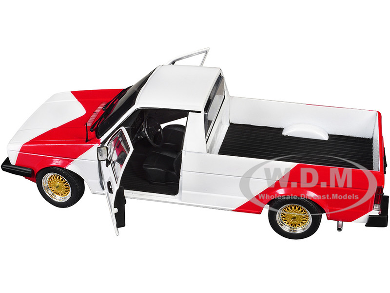 1983 VOLKSWAGEN CADDY MK 1 PICKUP WHITE & RED 1/18 DIECAST BY