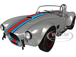1965 Shelby Cobra 427 MKII Solido Works M Racing Tribute Gray Metallic with Stripes 1/18 Diecast Model Car Solido S1804913