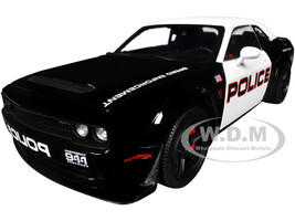 2023 Dodge Challenger Demon Police Black and White 1/18 Diecast Model Car Solido S1805715