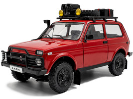 1980 Lada Niva Red with Roof Rack and Accessories 1/18 Diecast Model Car Solido S1807306