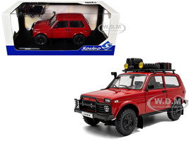 1980 Lada Niva Red with Roof Rack and Accessories 1/18 Diecast Model Car Solido S1807306