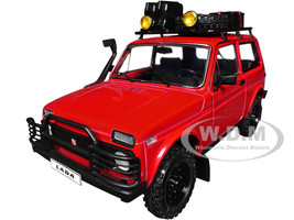 1980 Lada Niva Red with Roof Rack and Accessories 1/18 Diecast Model Car Solido S1807306