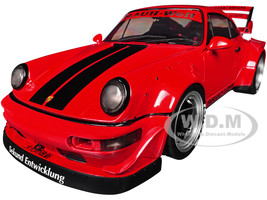 2024 RWB Bodykit Taikano Kaishin Red with Black Stripes 1/18 Diecast Model Car Solido S1807514