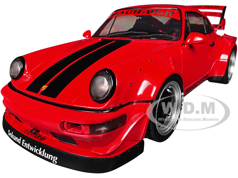 2024 RWB Bodykit Taikano Kaishin Red with Black Stripes 1/18 Diecast Model Car Solido S1807514
