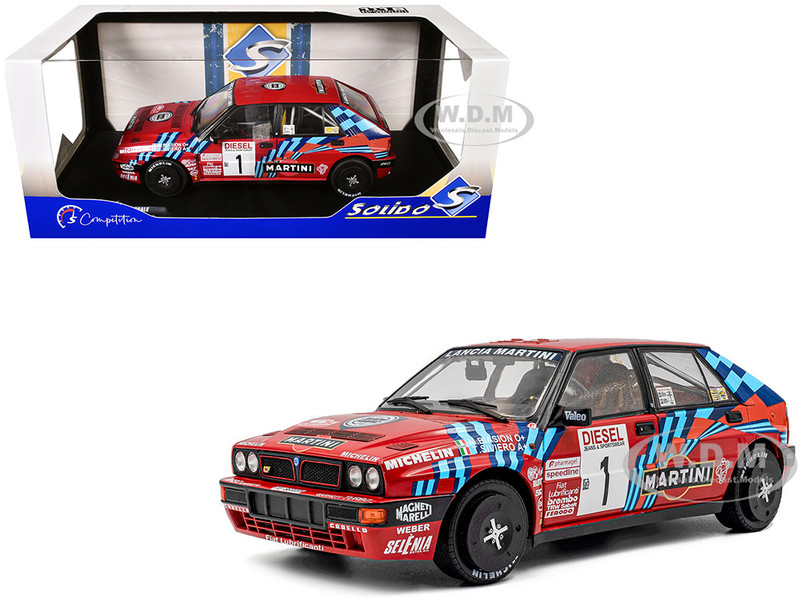 Lancia Delta HF Integrale #1 Miki Biasion Tiziano Siviero Winner Rally Sanremo 1989 Competition Series 1/18 Diecast Model Car Solido S1807808
