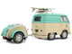 2024 Volkswagen Cool Combi Van with Trailer Long Beach Surfing Club Mint Green and Cream with Roof Rack and Surfboard 1/18 Diecast Model Car Solido S1810905 2024 Volkswagen Cool Combi Van with Trailer Long Beach Surfing Club Mint Green and Cream with Roof Rack and Surfboard 1/18 Diecast Model Car Solido S1810905