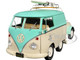 2024 Volkswagen Cool Combi Van with Trailer Long Beach Surfing Club Mint Green and Cream with Roof Rack and Surfboard 1/18 Diecast Model Car Solido S1810905 2024 Volkswagen Cool Combi Van with Trailer Long Beach Surfing Club Mint Green and Cream with Roof Rack and Surfboard 1/18 Diecast Model Car Solido S1810905