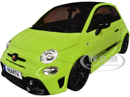 2023 Fiat F595 Abarth Verde Adrenalina Green with Black Top and Stripes 1/18 Diecast Model Car Solido S1811307
