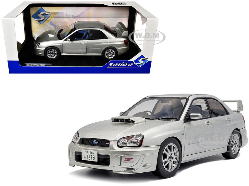 2004 Subaru Impreza WRX STI RHD Right Hand Drive Premium Silver Effect 1/18 Diecast Model Car Solido S1812303