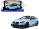 2024 BMW M2 Performance Parts Zandvoort Blue with Carbon Top and Black Stripes 1/18 Diecast Model Car Solido S1812901