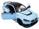 2024 BMW M2 Performance Parts Zandvoort Blue with Carbon Top and Black Stripes 1/18 Diecast Model Car Solido S1812901