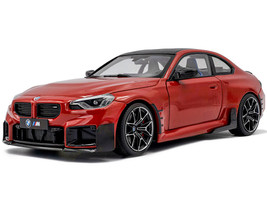 2024 BMW M2 Performance Parts Toronto Red Metallic with Carbon Top 1/18 Diecast Model Car Solido S1812902