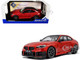 2024 BMW M2 Performance Parts Toronto Red Metallic with Carbon Top 1/18 Diecast Model Car Solido S1812902