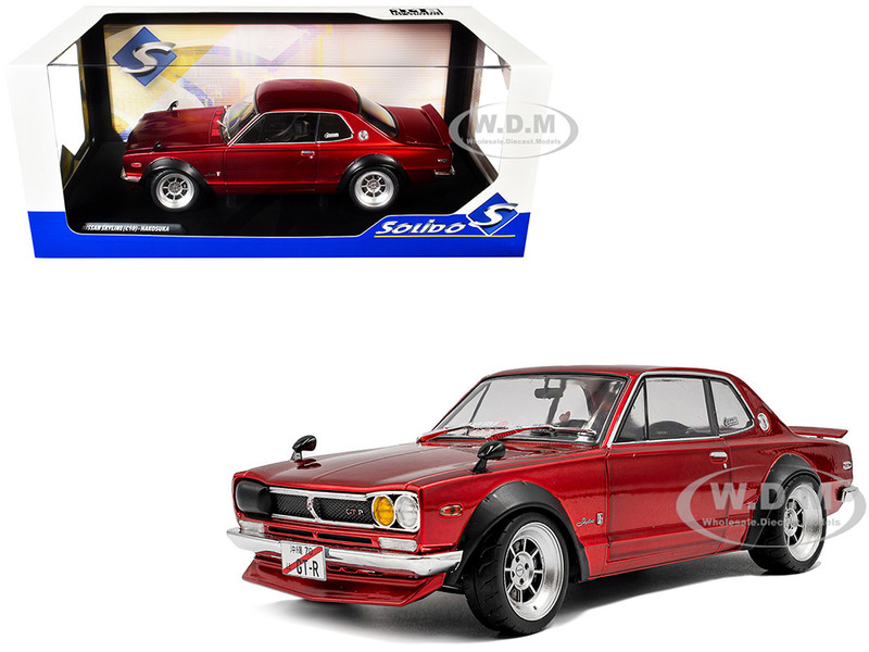1970 Nissan Skyline C10 Hakosuka RHD Right Hand Drive Red Metallic 1/18 Diecast Model Car Solido S1813002