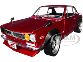 1970 Nissan Skyline C10 Hakosuka RHD Right Hand Drive Red Metallic 1/18 Diecast Model Car Solido S1813002