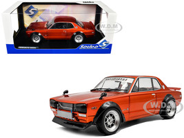 1970 Nissan Skyline C10 Hakosuka RHD Right Hand Drive Orange Metallic 1/18 Diecast Model Car Solido S1813003