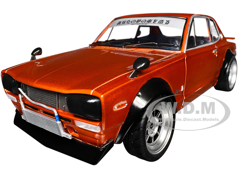 1970 Nissan Skyline C10 Hakosuka RHD Right Hand Drive Orange Metallic 1/18 Diecast Model Car Solido S1813003
