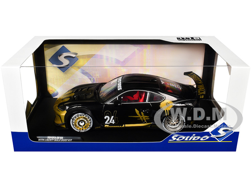 2024 TOYOTA GR86 LBWK BODY KIT RHD #24 BLACK 1/18 DIECAST BY
