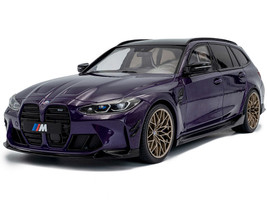2024 BMW M3 Competition M xDrive Touring Twilight Purple Pearl Metallic with Black Top 1/18 Diecast Model Car Solido S1813701