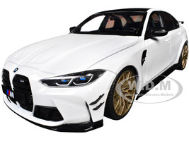 2024 BMW M3 Competition Alpine White with Carbon Top 1/18 Diecast Model Car Solido S1814301